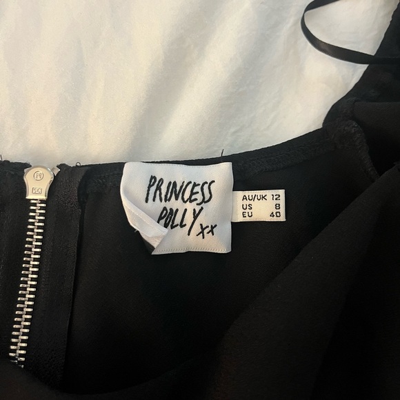 Princess Polly Black Sparkle Long Sleeve Crop Top - Picture 3 of 3